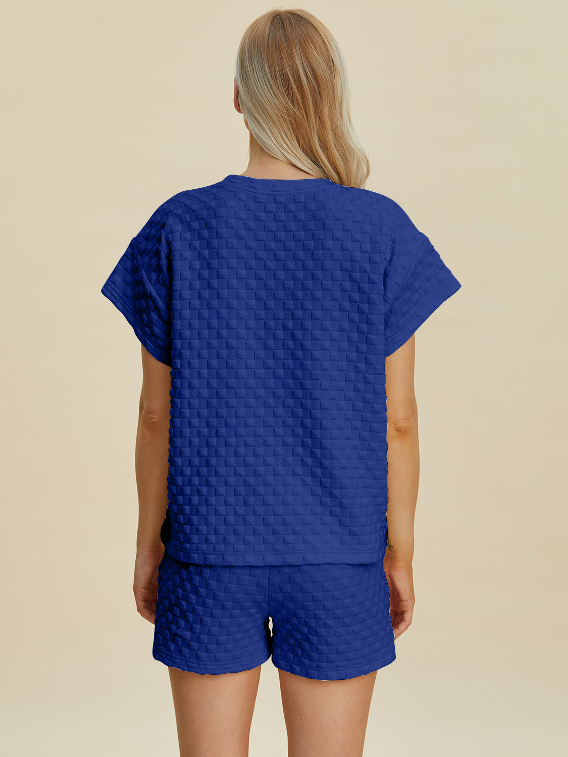 Full Size Texture T-Shirt and Shorts Set