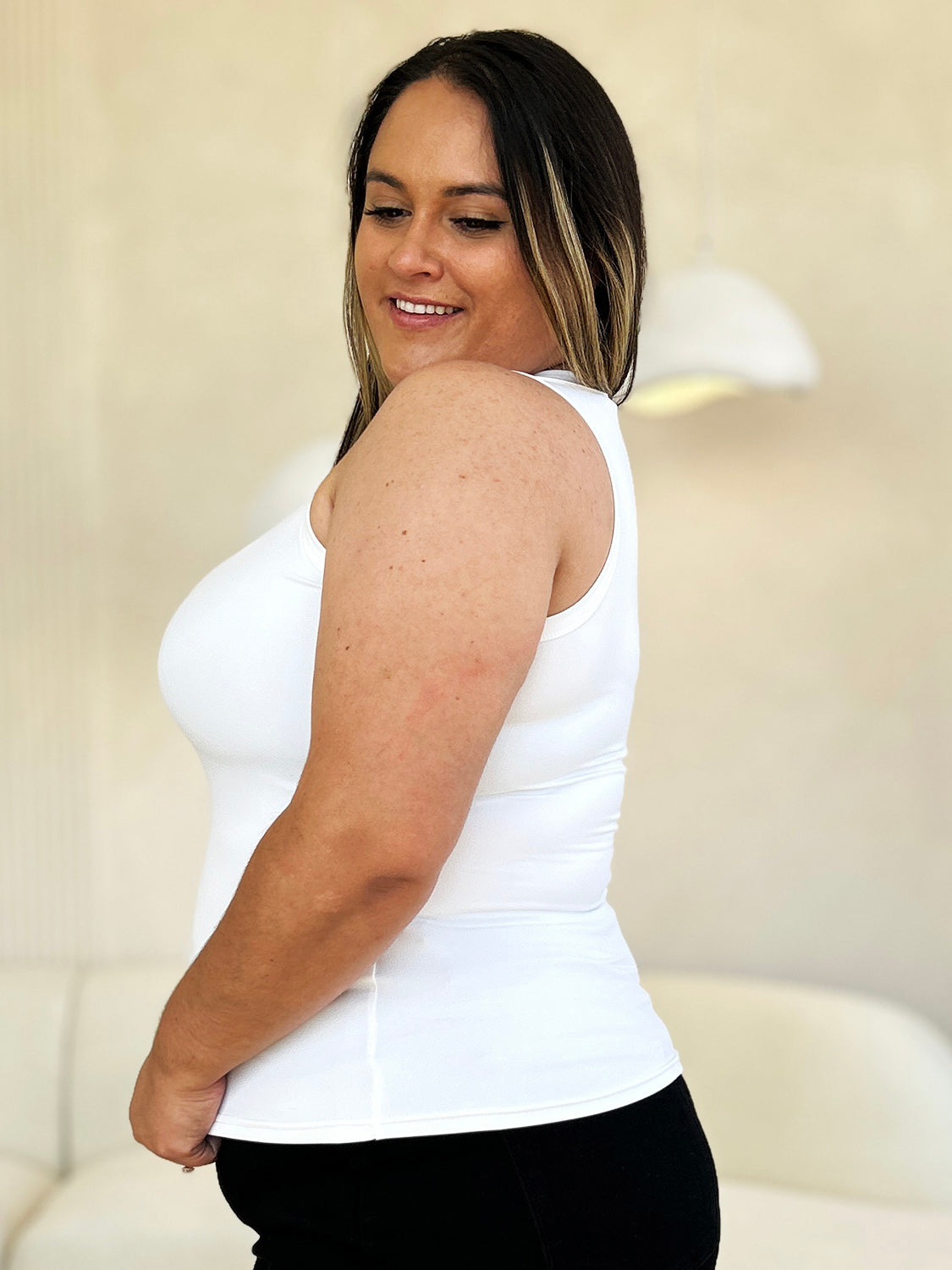 Full Size Round Neck Slim Tank Top
