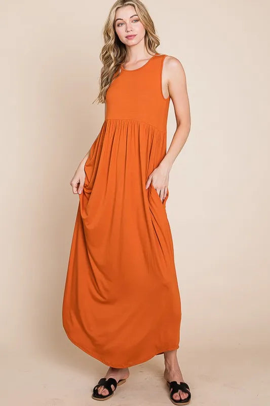Sleeveless Maxi Dress with Pockets