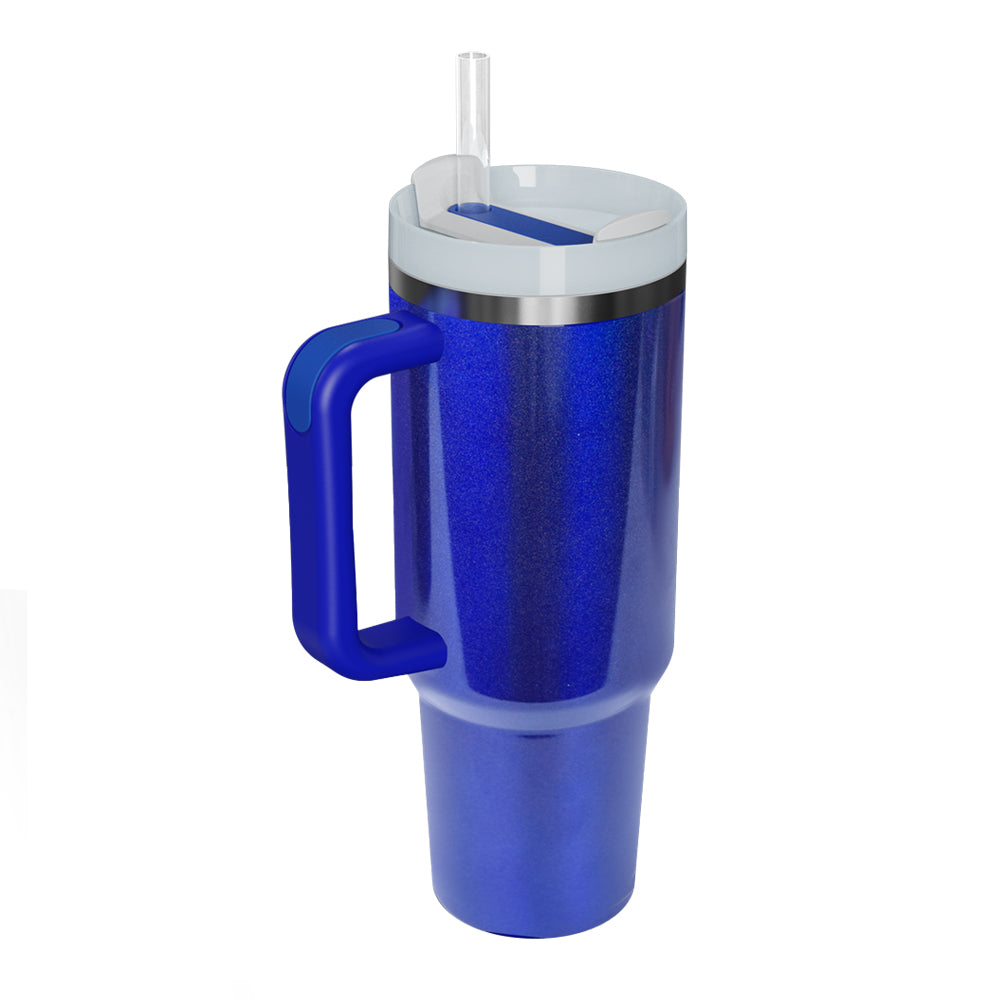Stainless Steel Tumbler with Handle and Straw Hot Pink / One Size