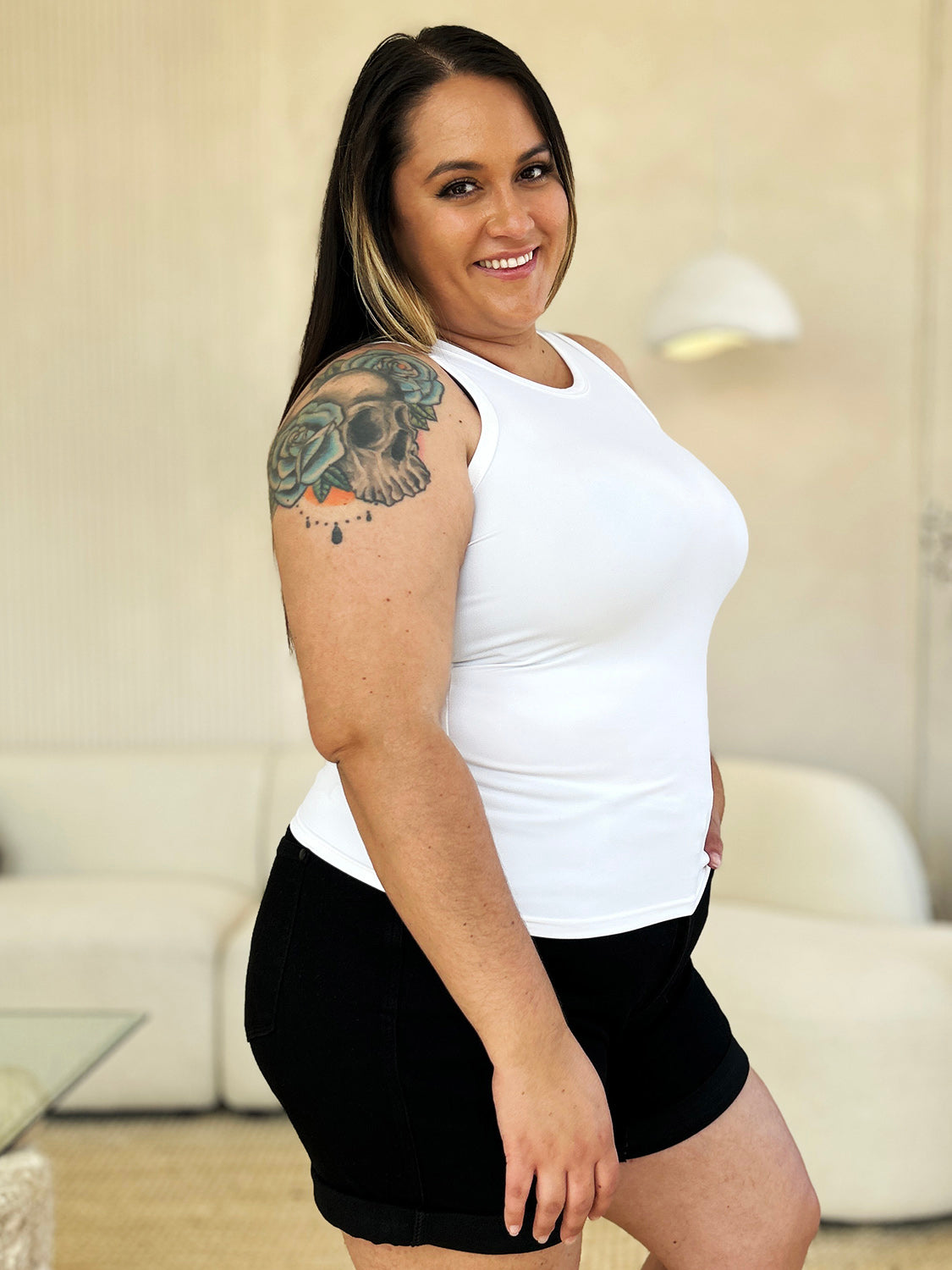 Full Size Round Neck Slim Tank Top