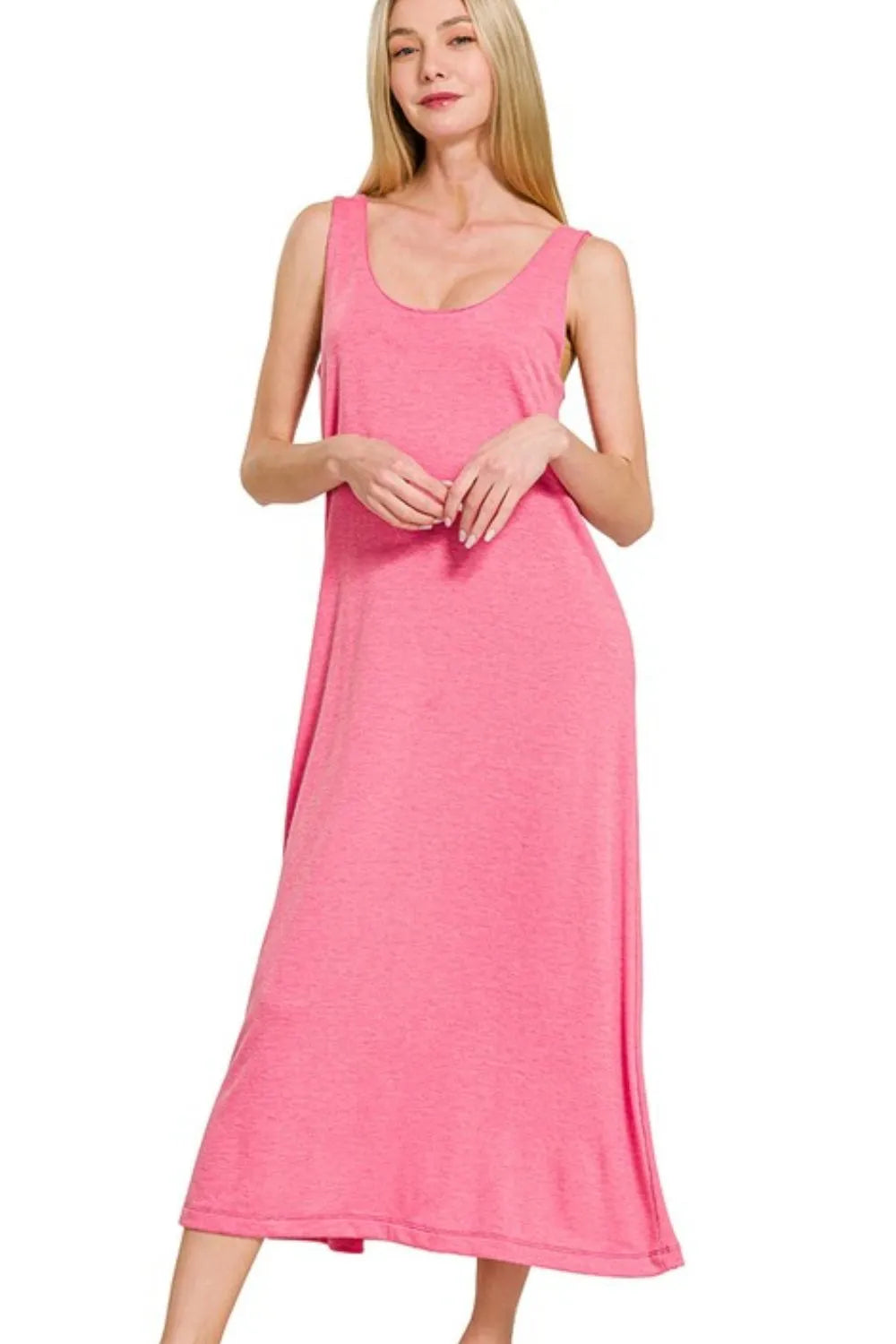 French Terry Twisted Strap Midi Dress
