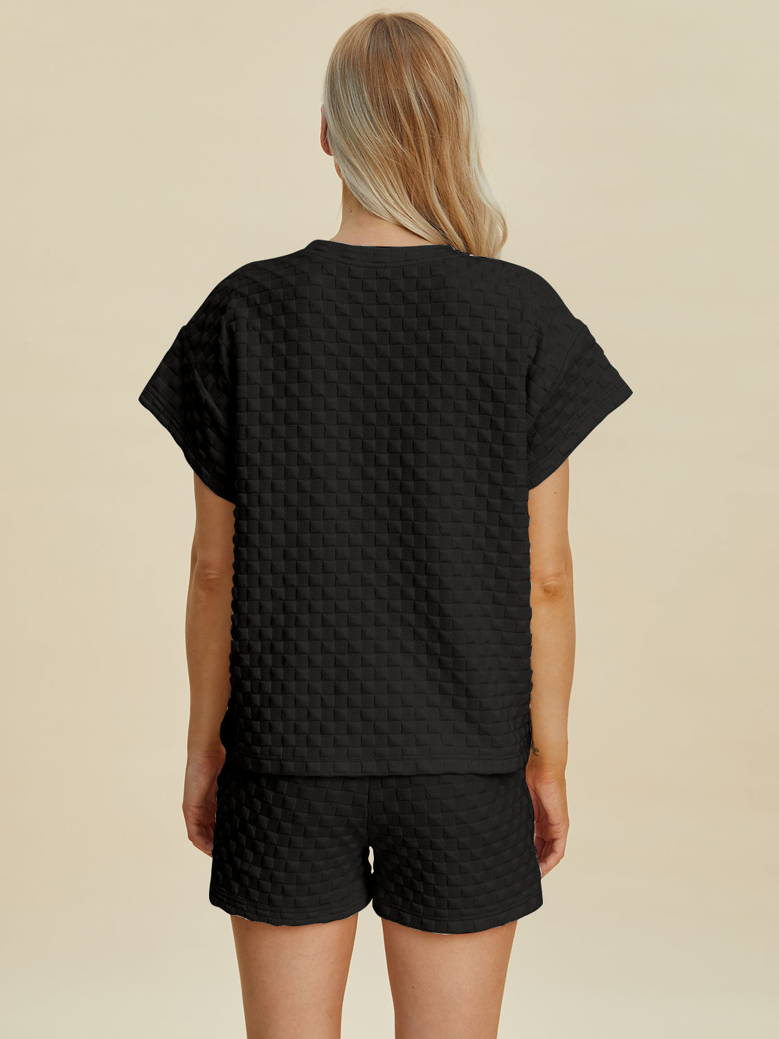 Full Size Texture T-Shirt and Shorts Set