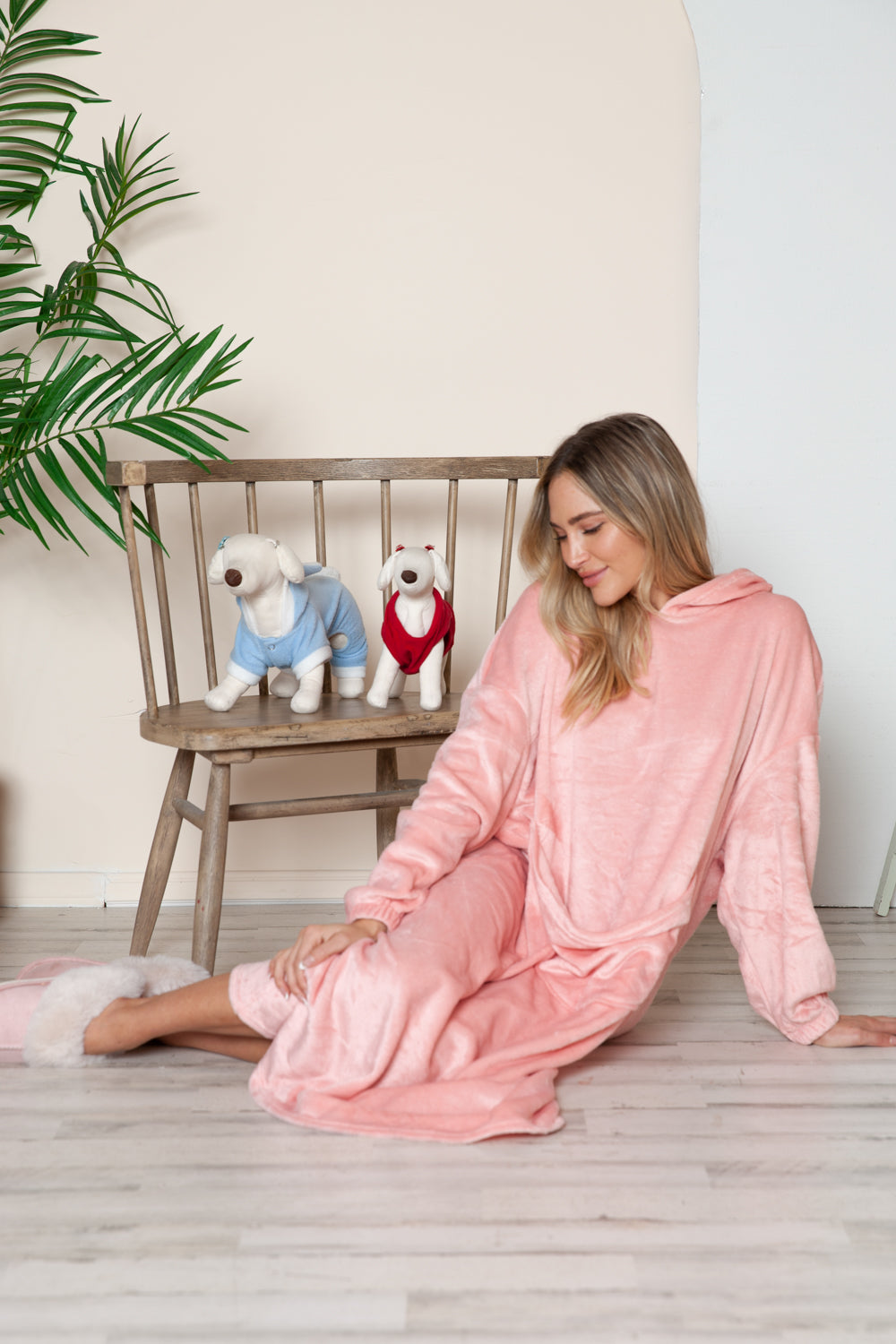 Full Size Pocketed Hooded Midi Lounge Dress