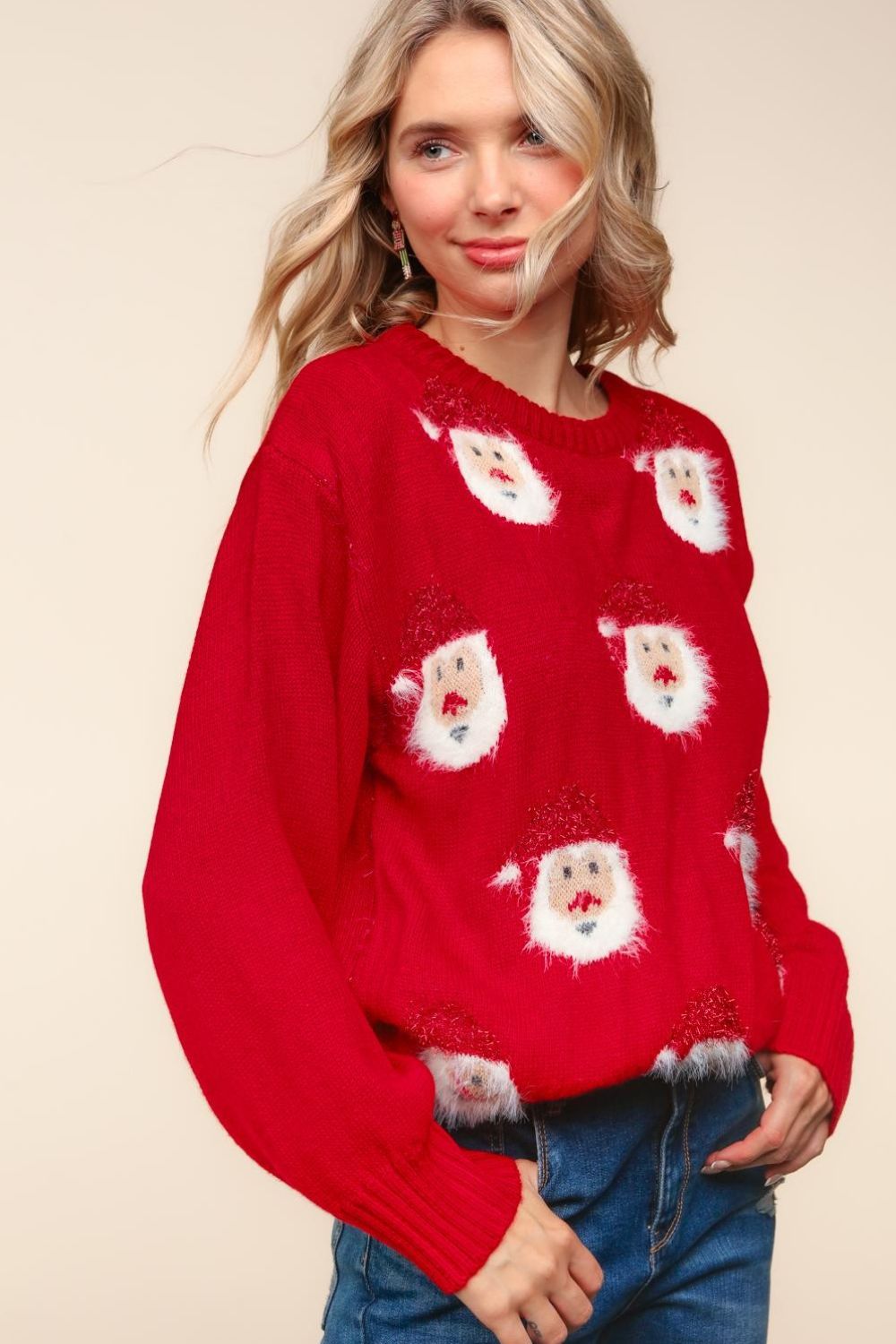 Santa Sparkle Brushed Sweater.