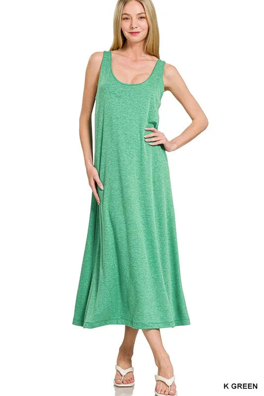 French Terry Twisted Strap Midi Dress