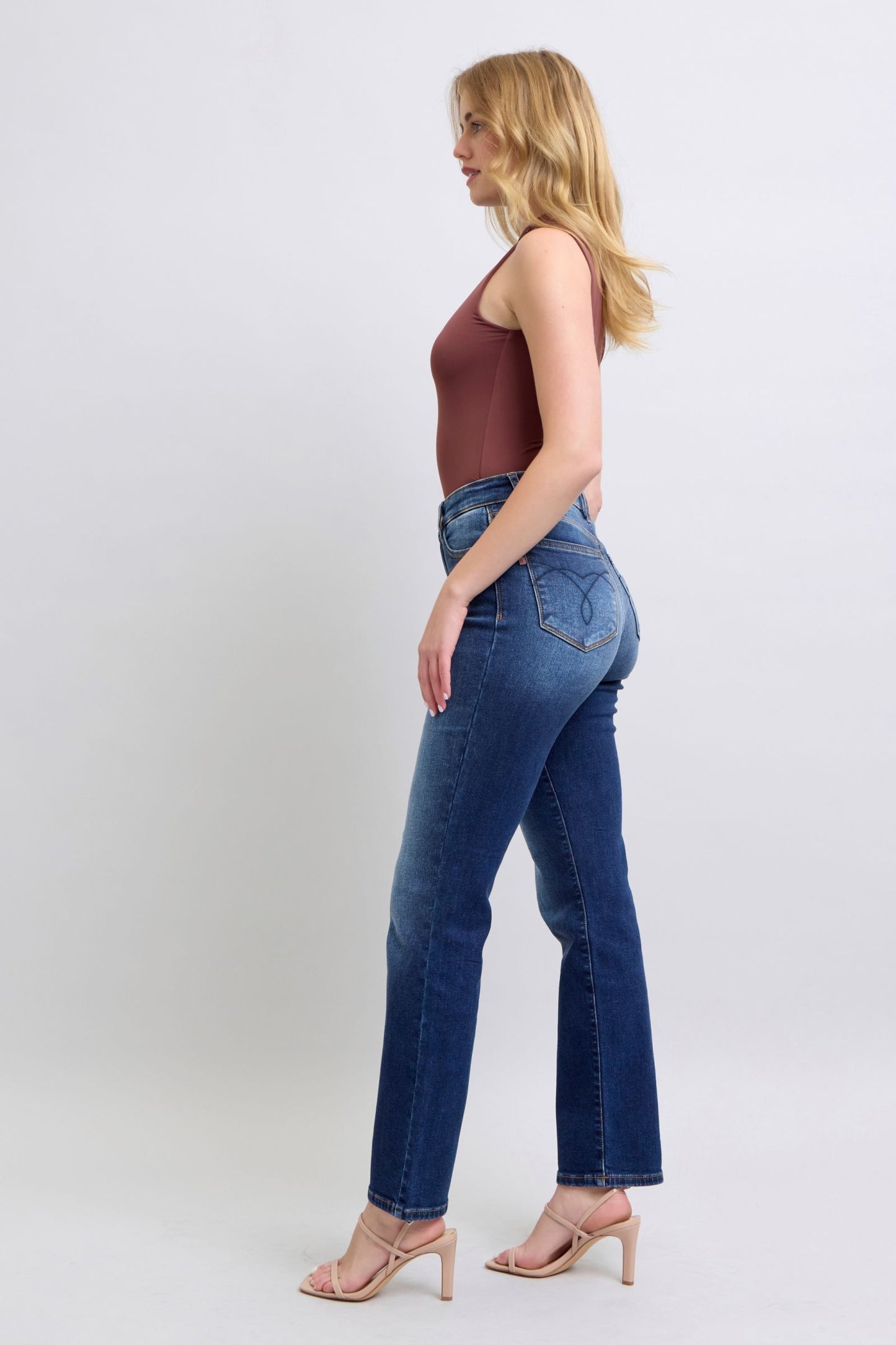 Full Size Washed Straight Leg Jeans with Pockets