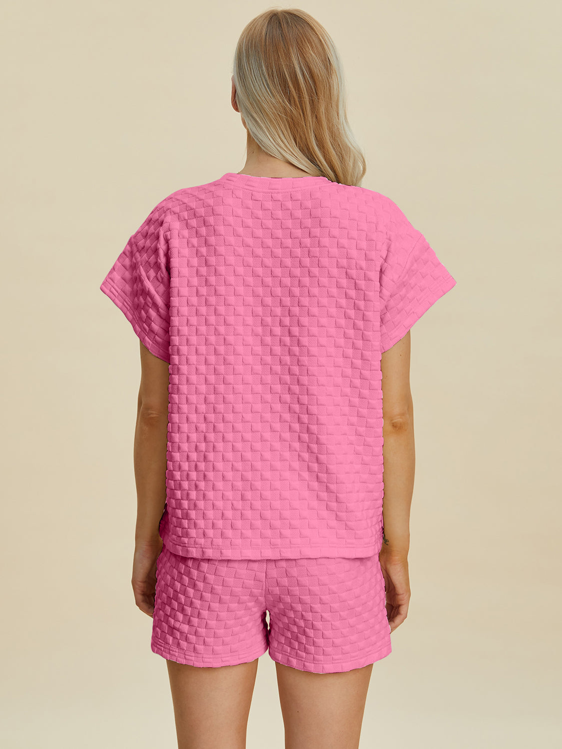 Full Size Texture T-Shirt and Shorts Set