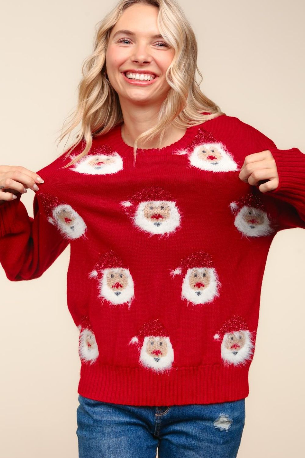 Santa Sparkle Brushed Sweater///