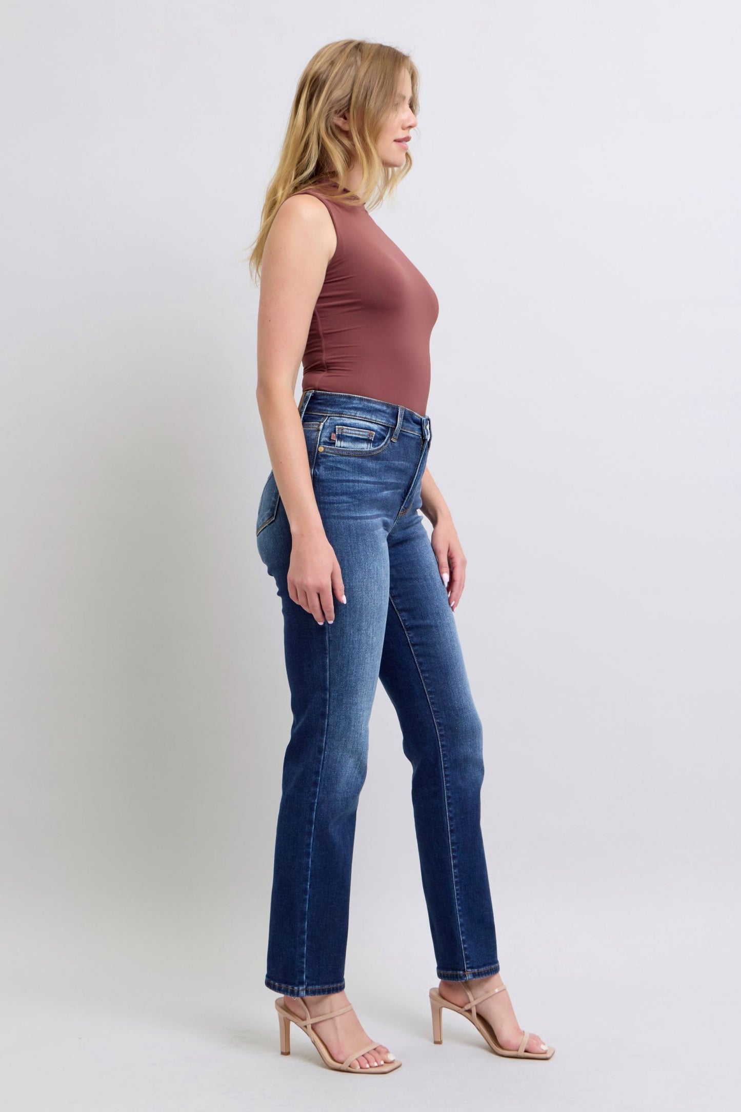 Full Size Washed Straight Leg Jeans with Pockets