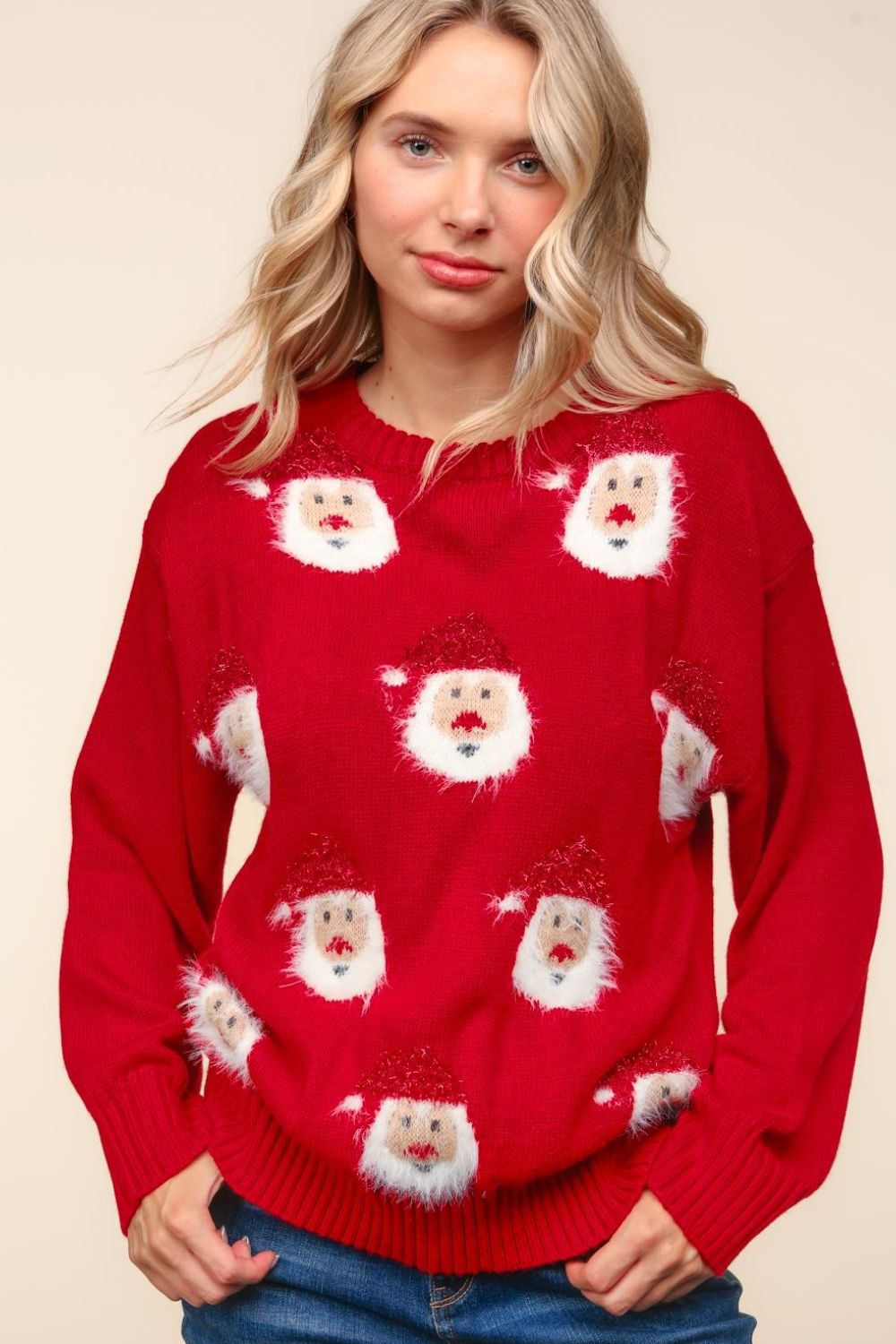Santa Sparkle Brushed Sweater//