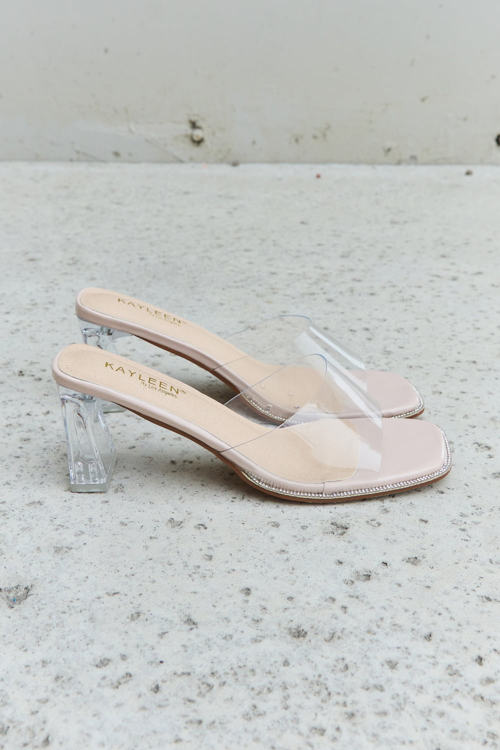 Myself Clear Mule Block Heels