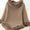 Fuzzy Trim Texture Three-Quarter Sleeve Poncho