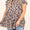 Plus Size Leopard Round Neck Blouse