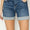 RISEN High Rise Cuffed Denim Shorts
