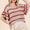 Mittoshop Striped Flounce Sleeve Knit Top