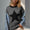 Double Take Full Size Star Pattern Raw Edge Long Sleeve Sweater