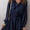 Drawstring Half Button Long Sleeve Dress