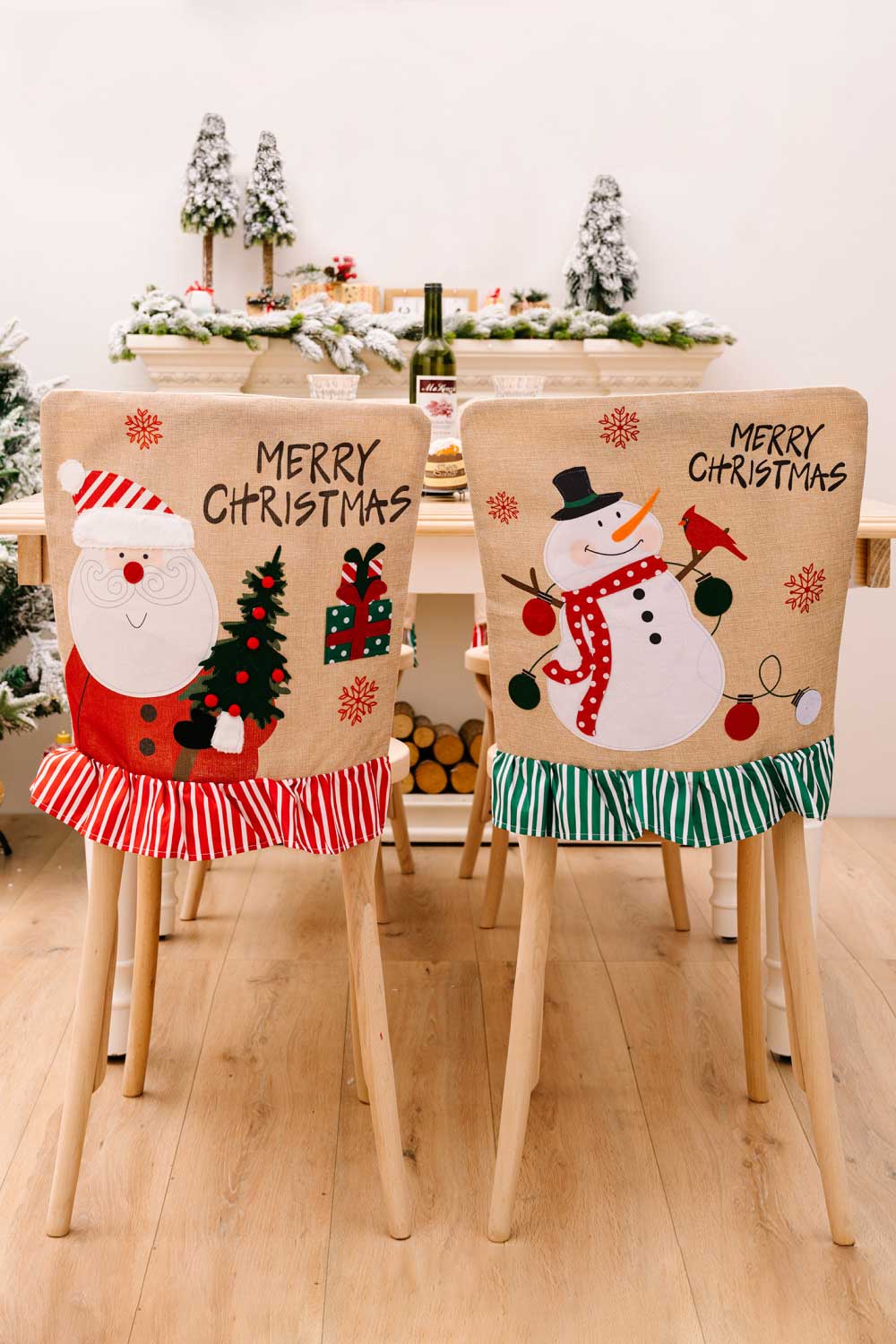 2-Pack Christmas Snowman Chair Covers