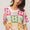 Flower Checker Pattern Lightweight Sweater Top