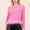 Mittoshop Feather Trim Long Sleeve Crop Hacci Knit Top