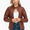 Snobbish PU Leather Biker Jacket with Side Zip Pockets