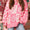 Candy Cane Round Neck Long Sleeve Sweater