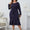 Honey Melo Apparel Plus Size Buttoned Round Neck Tie Belt Midi Dress