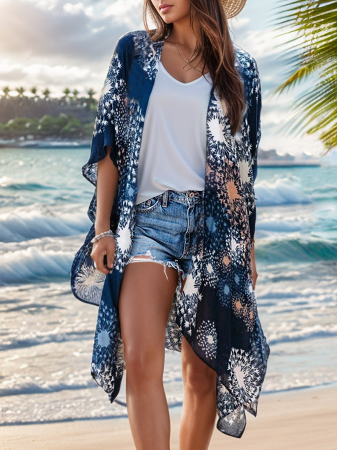 Lovelet Printed Open Front Cover-Up