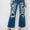 Risen Full Size High Rise Patch Detailed Wide Leg Crop Jeans