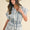 Annie Wear Elastic Waistband Short Sleeve Denim Romper