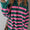 Contrast Striped Quarter Zip Long Sleeve Sweater