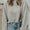 Slit Cuff Round Neck Long Sleeve Sweater