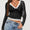 Devine Lace Detail V-Neck Long Sleeve T-Shirt