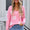 Angel Wings Flower V-Neck Long Sleeve Sweater