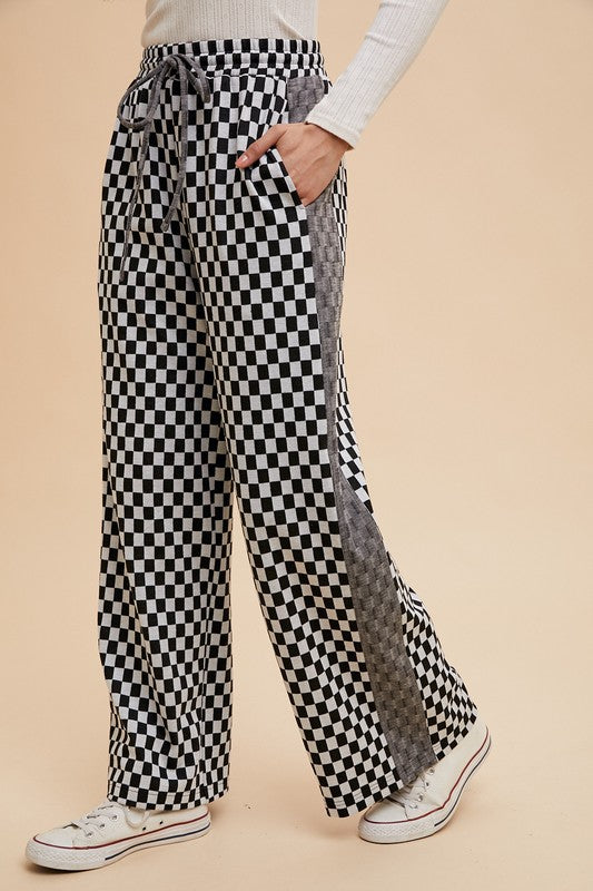 Drawstring Chickened Wide Leg Pants