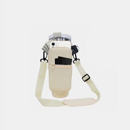 40 Oz Insulated Tumbler Cup Sleeve With Adjustable Shoulder Strap