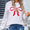 Angel Wings Bow Graphic Round Neck Long Sleeve Sweater