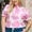 Plus Size Printed Round Neck Short Sleeve Top