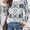 Perfee Graphic Round Neck Long Sleeve Sweater