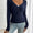 Devine Ruched V-Neck Long Sleeve T-Shirt