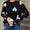 Angel Wings Heart Round Neck Dropped Shoulder Sweater