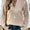 Perfee Lace Detail Notched Long Sleeve Sweater