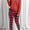 Round Neck Top and Drawstring Plaid Pants Lounge Set