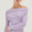 Off Shoulder Ribbed Knit Top In Purple