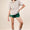 Striped Trim Detail Activewear Shorts In Green