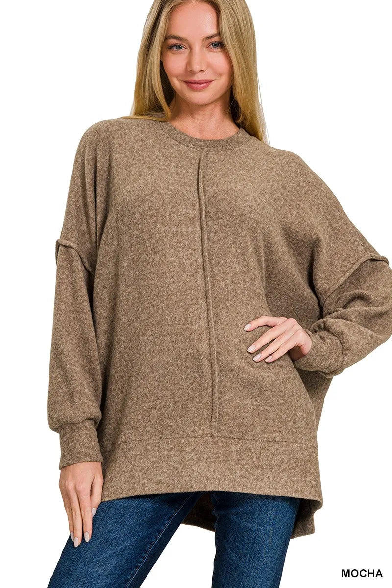Brushed Melange Hacci Oversized Sweater