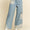 Davi & Dani Lace Applique Wide Leg Jeans