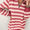 Contrast Striped Johnny Collar Long Sleeve Mini Dress