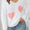 Heart V-Neck Long Sleeve Sweater